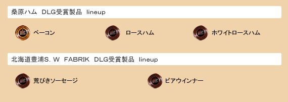 桑原ハムと北海道豊浦Ｓ．Ｗ　ＦＡＢＲＩＫのＤＬＧ受賞製品ｌｉｎｅｕｐ